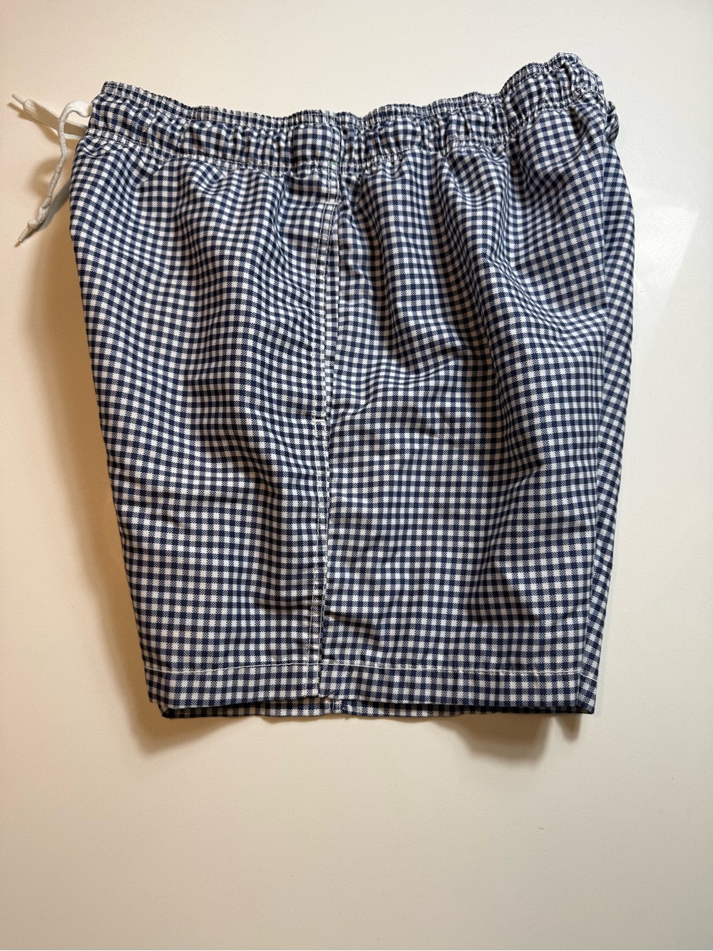 Kanu Surf Men’s Navy White Gingham Plaid Swim Trunks Drawstring Size M - Picture 3 of 9